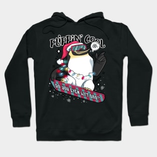 Flippin cool Christmas Penguin snowboarding Hoodie